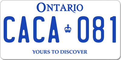 ON license plate CACA081