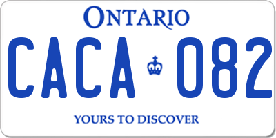 ON license plate CACA082