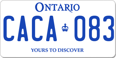 ON license plate CACA083