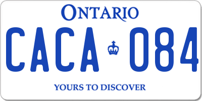 ON license plate CACA084