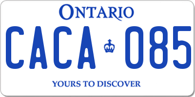 ON license plate CACA085