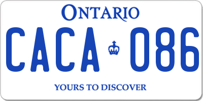 ON license plate CACA086