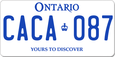 ON license plate CACA087