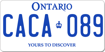 ON license plate CACA089