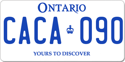 ON license plate CACA090