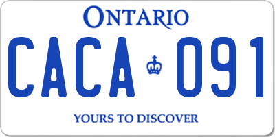 ON license plate CACA091