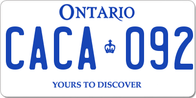 ON license plate CACA092