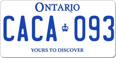 ON license plate CACA093