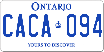 ON license plate CACA094