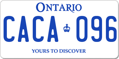 ON license plate CACA096