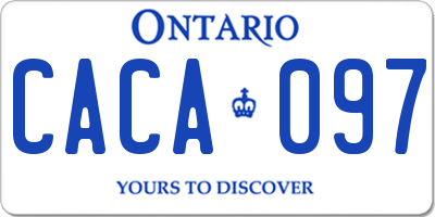 ON license plate CACA097