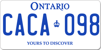 ON license plate CACA098