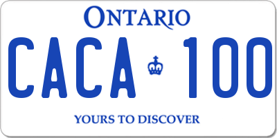 ON license plate CACA100