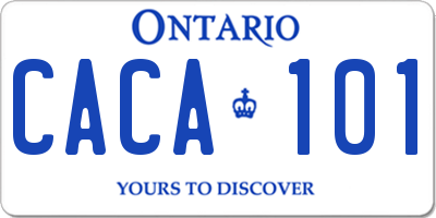 ON license plate CACA101