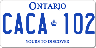 ON license plate CACA102