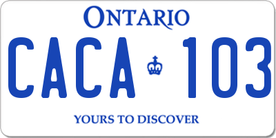 ON license plate CACA103