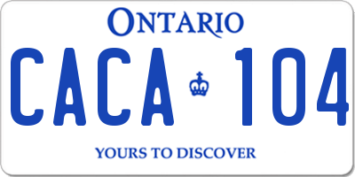 ON license plate CACA104