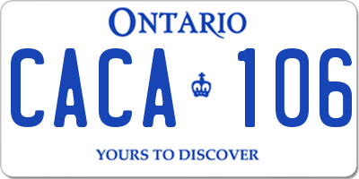 ON license plate CACA106