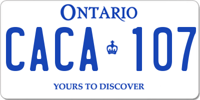 ON license plate CACA107