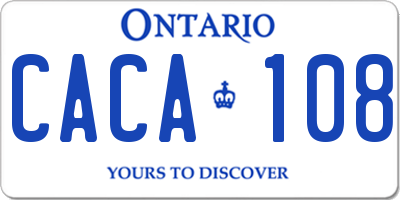 ON license plate CACA108