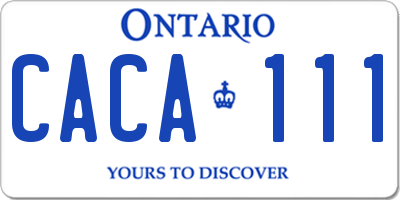 ON license plate CACA111