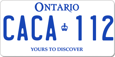 ON license plate CACA112