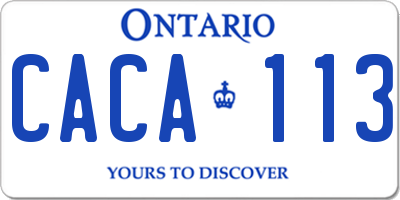 ON license plate CACA113