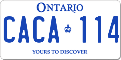 ON license plate CACA114