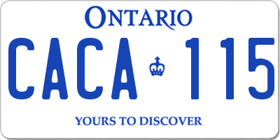 ON license plate CACA115