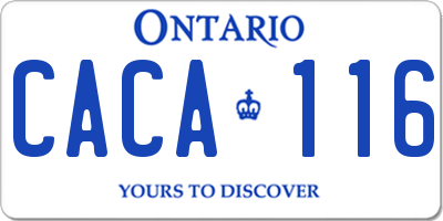 ON license plate CACA116