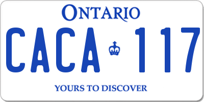 ON license plate CACA117