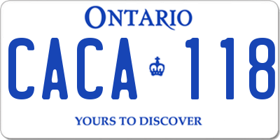 ON license plate CACA118