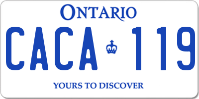 ON license plate CACA119