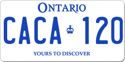 ON license plate CACA120