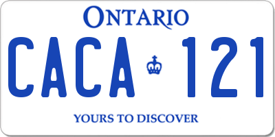 ON license plate CACA121