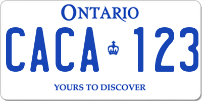 ON license plate CACA123