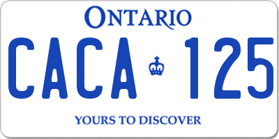 ON license plate CACA125