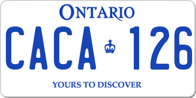 ON license plate CACA126