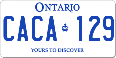 ON license plate CACA129