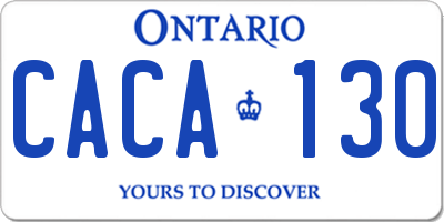 ON license plate CACA130