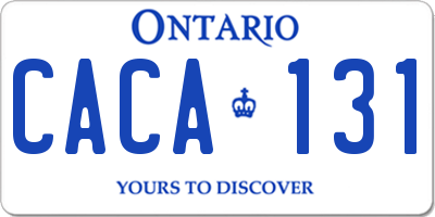 ON license plate CACA131