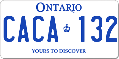 ON license plate CACA132