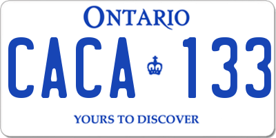 ON license plate CACA133