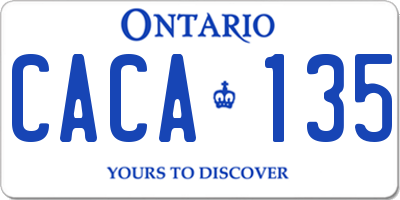 ON license plate CACA135