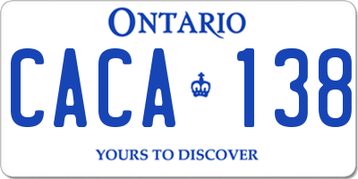 ON license plate CACA138