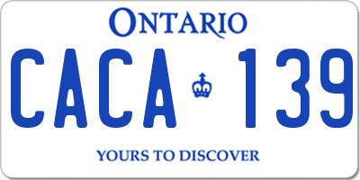 ON license plate CACA139