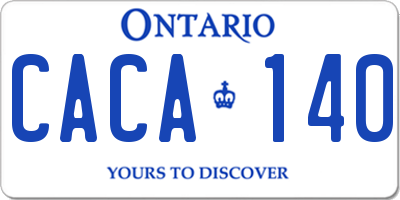 ON license plate CACA140