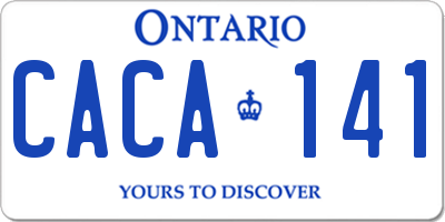 ON license plate CACA141