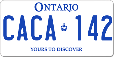 ON license plate CACA142