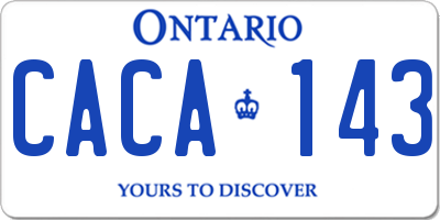 ON license plate CACA143